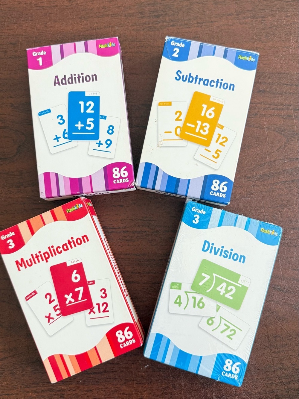 Grade 2 Subtraction Flash Cards – White & Yellow by